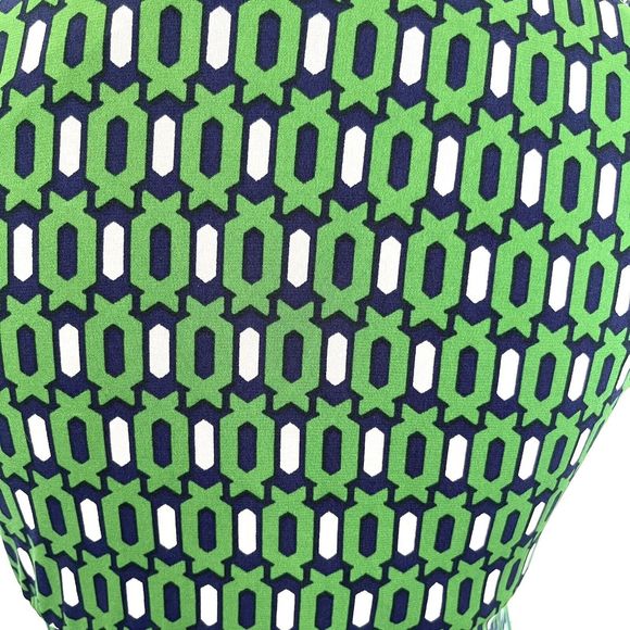Kiara Womens Dress Size Small Short Sleeve Green Geometric Knot Mini Stretch - Picture 4 of 12